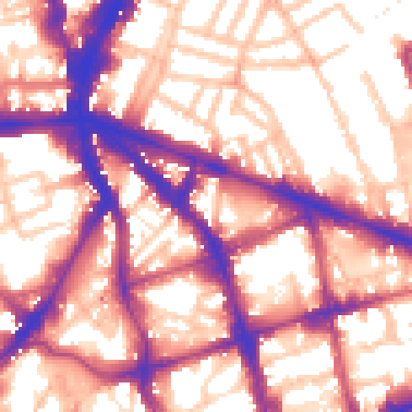 Daytime road noise heatmap for EC1V 2PT