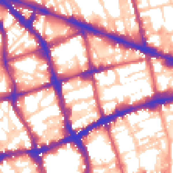 Daytime road noise heatmap for EC1V 3AJ