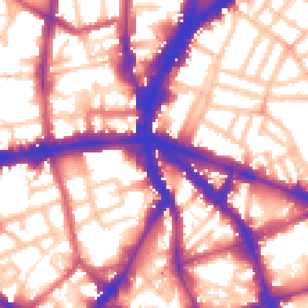 Daytime road noise heatmap for EC1V 4NJ