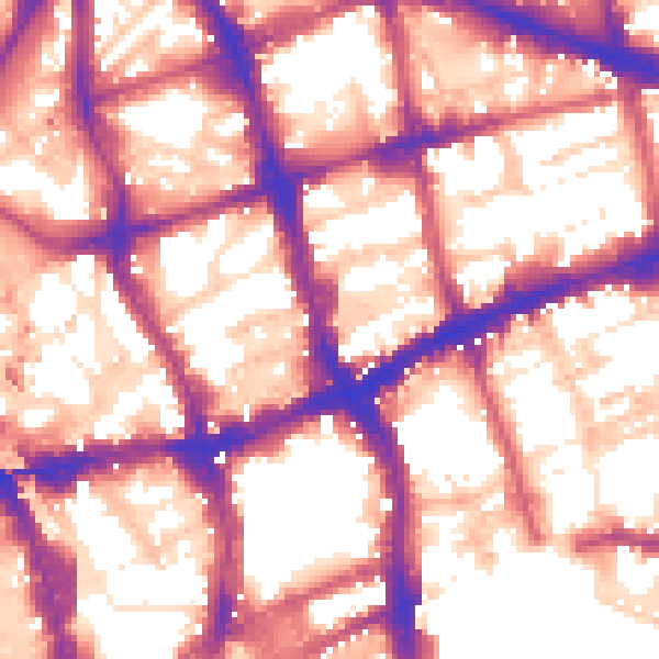 Daytime road noise heatmap for EC1V 7DH