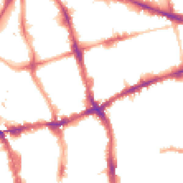 Night-time road noise heatmap for EC1V 7DH