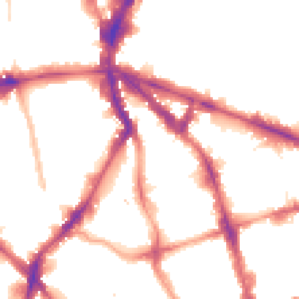 Night-time road noise heatmap for EC1V 7NL