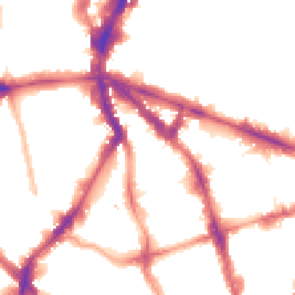 Night-time road noise heatmap for EC1V 7NR
