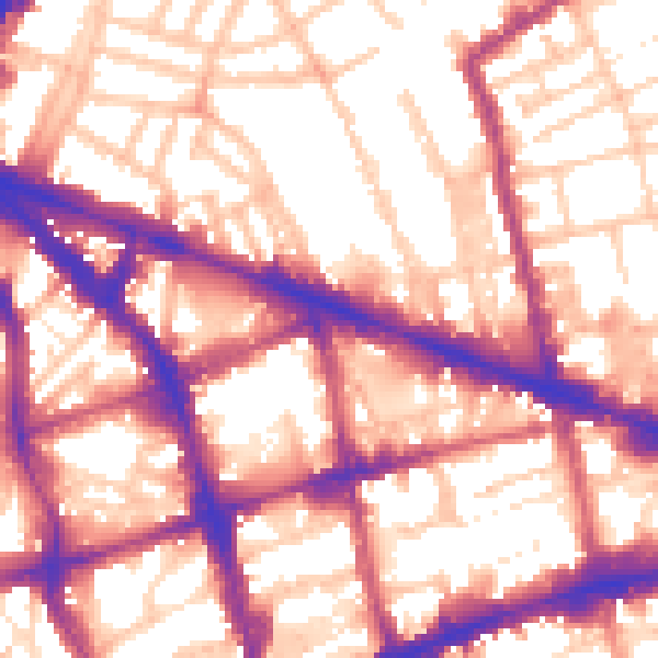 Daytime road noise heatmap for EC1V 8AE