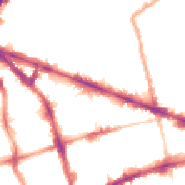 Night-time road noise heatmap for EC1V 8AE