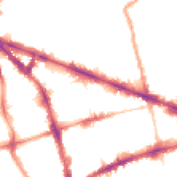 Night-time road noise heatmap for EC1V 8AS