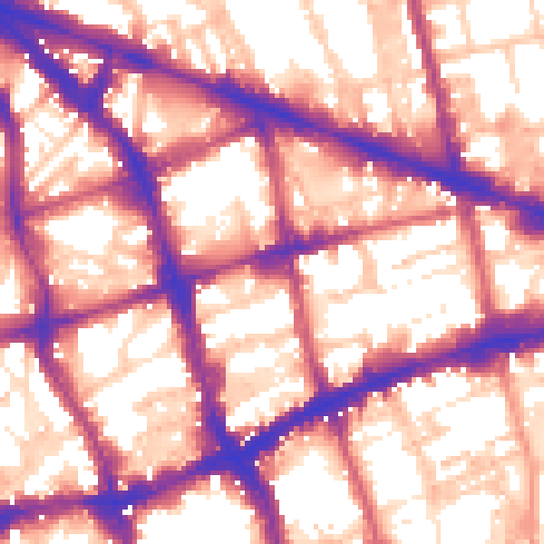 Daytime road noise heatmap for EC1V 8BJ