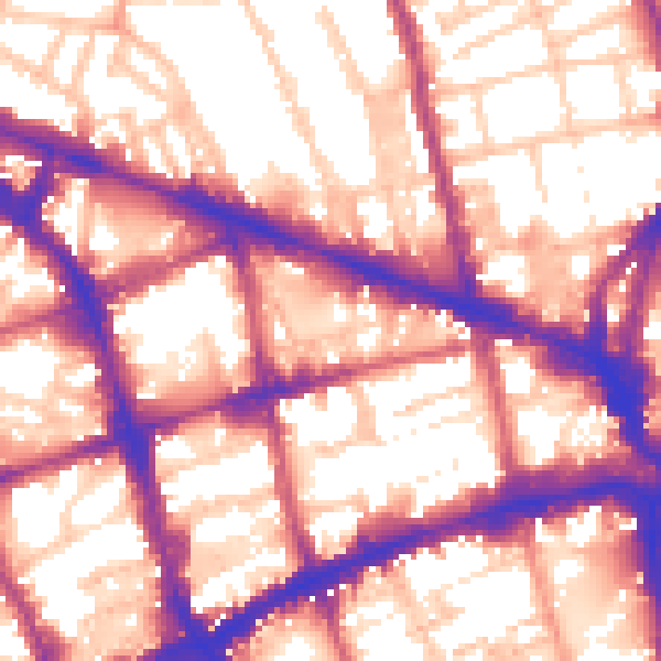 Daytime road noise heatmap for EC1V 8DN
