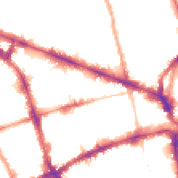 Night-time road noise heatmap for EC1V 8DN