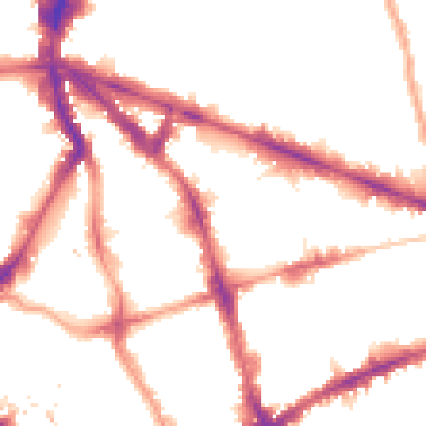 Night-time road noise heatmap for EC1V 8DX