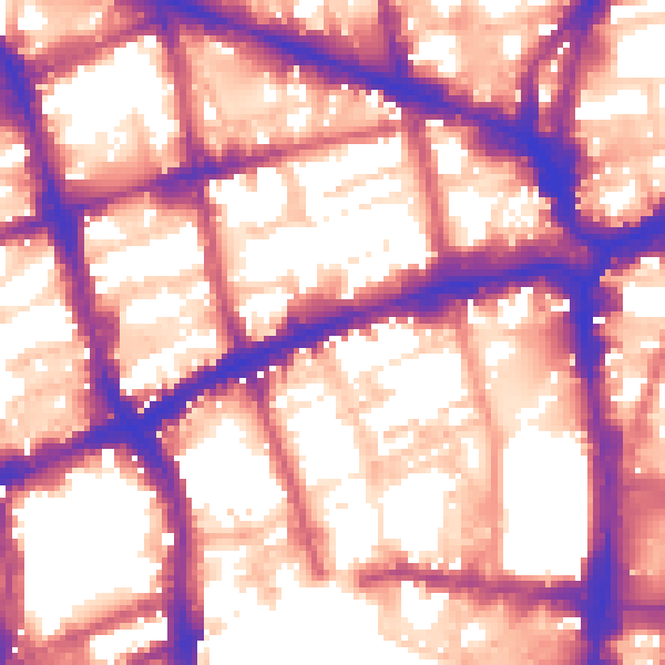 Daytime road noise heatmap for EC1V 9AY