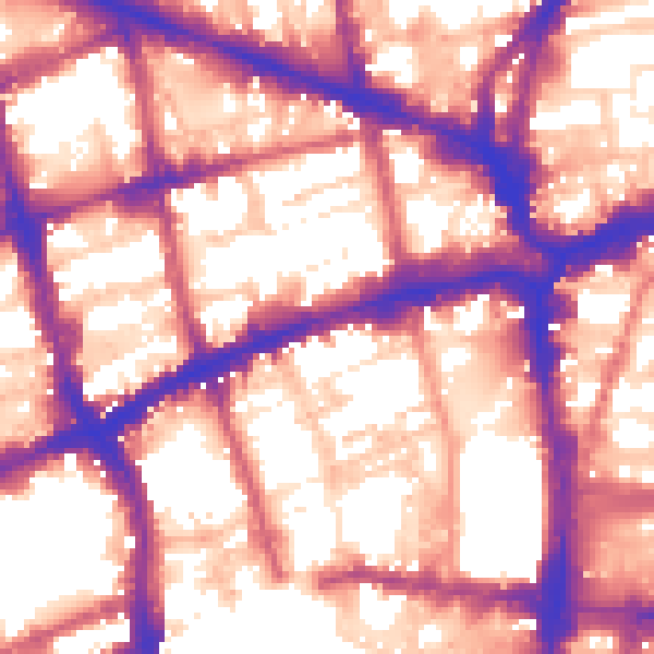 Daytime road noise heatmap for EC1V 9BD
