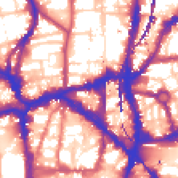 Daytime road noise heatmap for EC1V 9DR