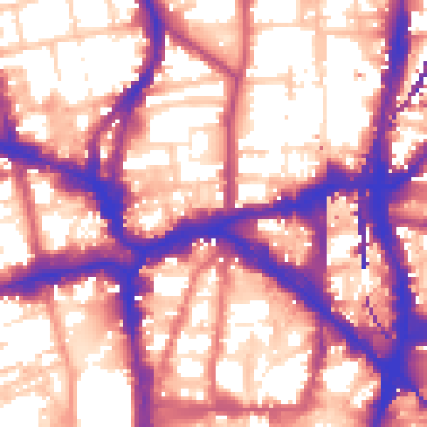 Daytime road noise heatmap for EC1V 9EY