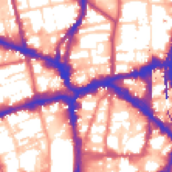 Daytime road noise heatmap for EC1V 9HE