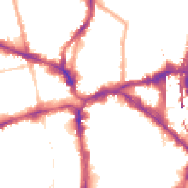 Night-time road noise heatmap for EC1V 9HE