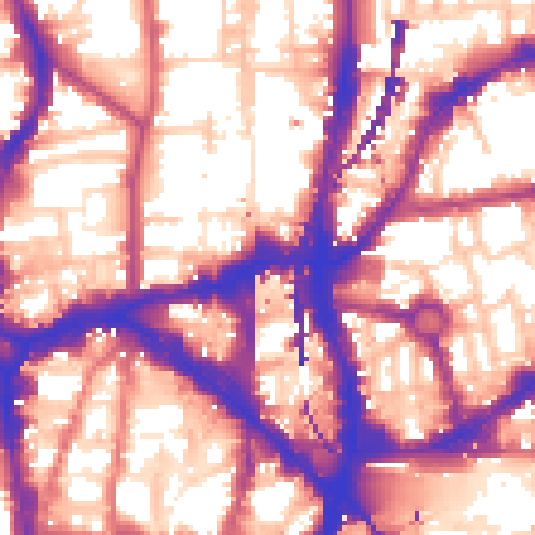 Daytime road noise heatmap for EC1V 9LT