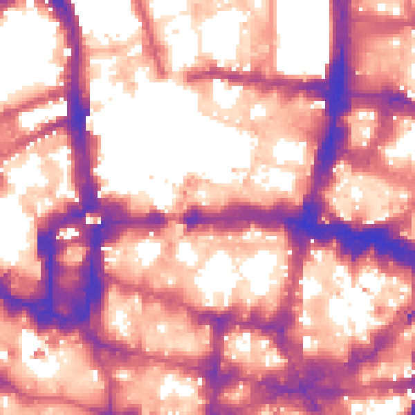 Daytime road noise heatmap for EC2Y 5AU