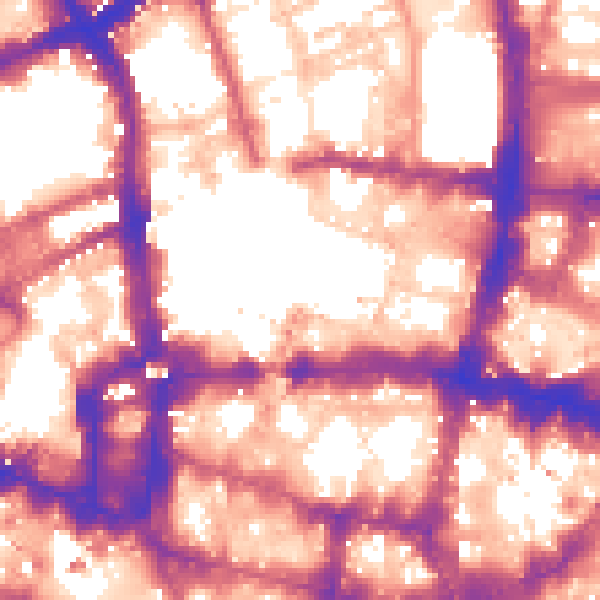Daytime road noise heatmap for EC2Y 5EJ