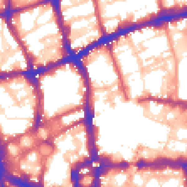 Daytime road noise heatmap for EC2Y 8AF