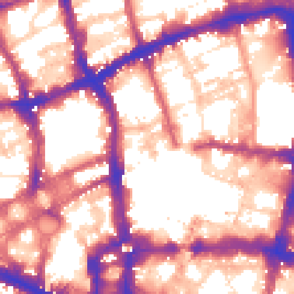Daytime road noise heatmap for EC2Y 8AG