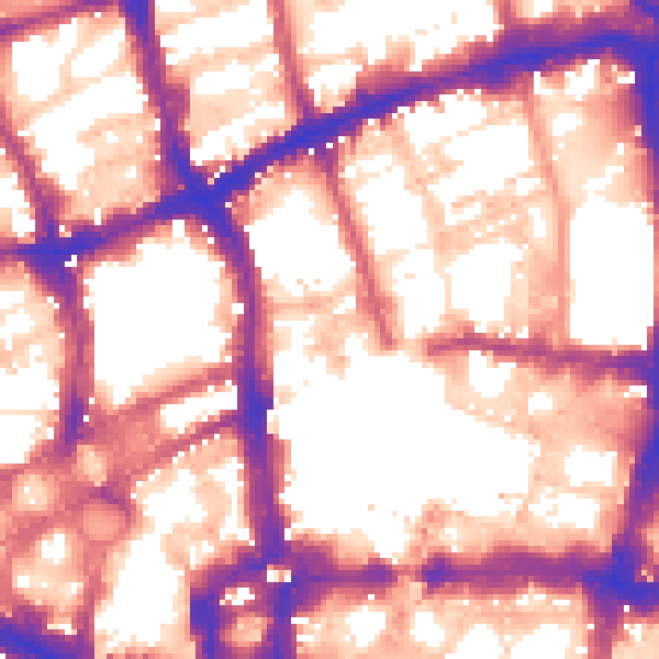 Daytime road noise heatmap for EC2Y 8AH