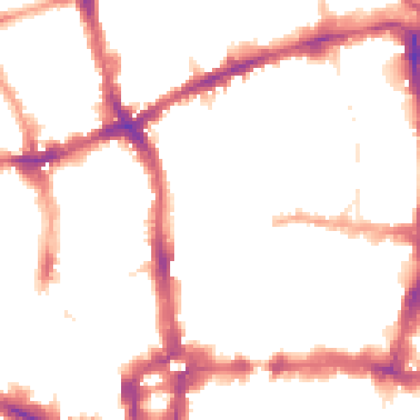 Night-time road noise heatmap for EC2Y 8AH