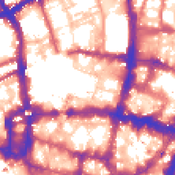 Daytime road noise heatmap for EC2Y 8BE