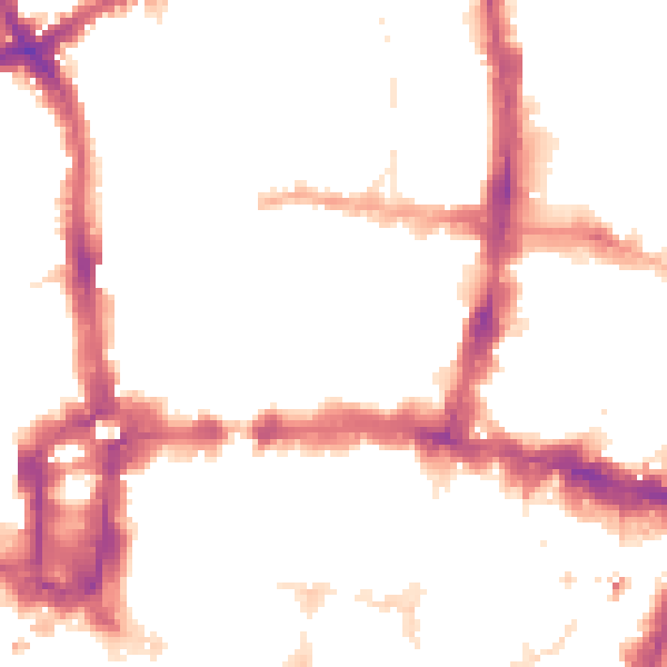 Night-time road noise heatmap for EC2Y 8BE
