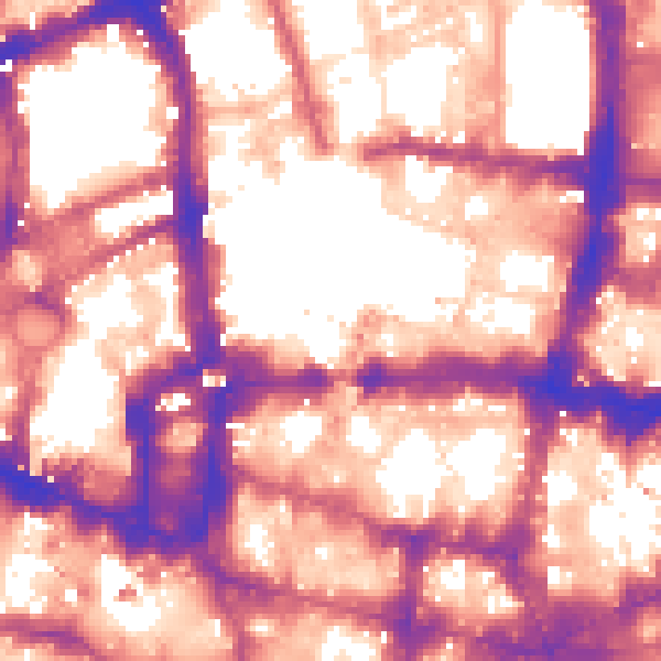 Daytime road noise heatmap for EC2Y 8BH