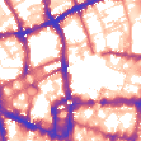 Daytime road noise heatmap for EC2Y 8BY