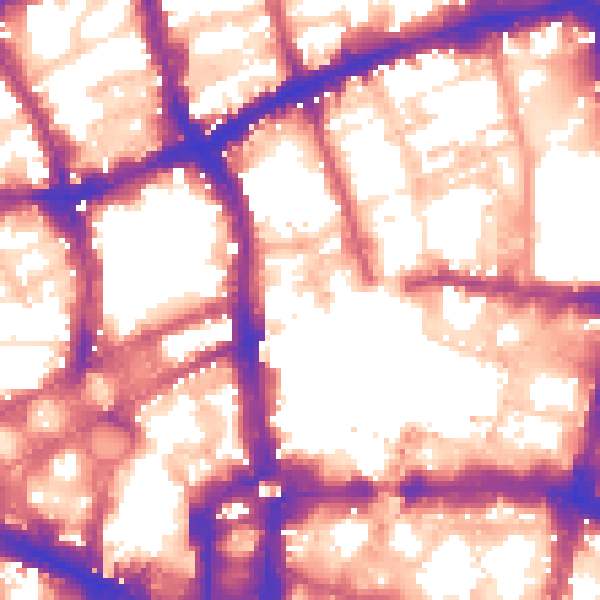 Daytime road noise heatmap for EC2Y 8DE