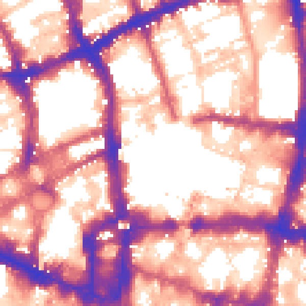 Daytime road noise heatmap for EC2Y 8DN