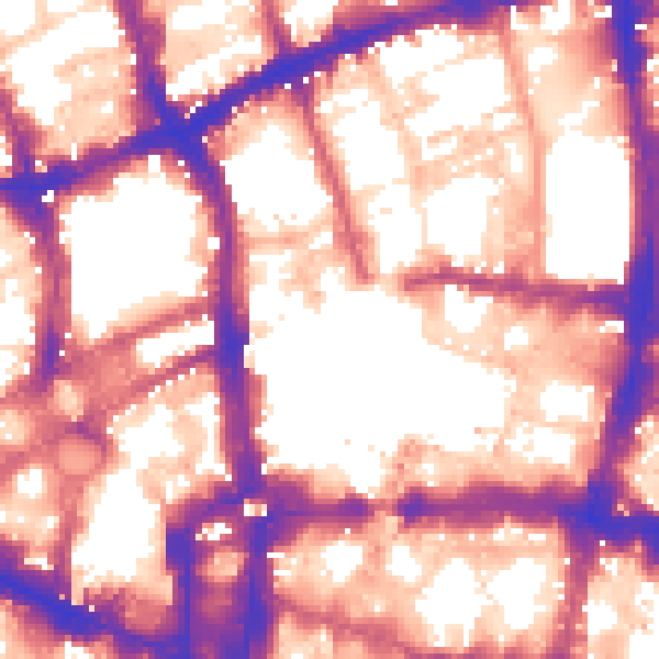 Daytime road noise heatmap for EC2Y 8DR