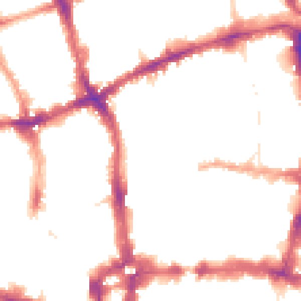 Night-time road noise heatmap for EC2Y 8DY