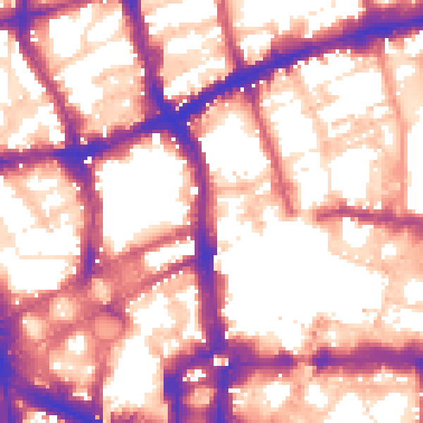 Daytime road noise heatmap for EC2Y 8EA