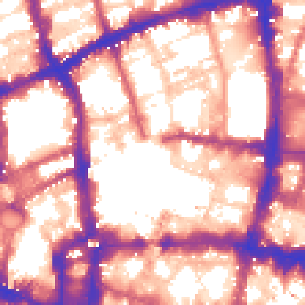Daytime road noise heatmap for EC2Y 8HD