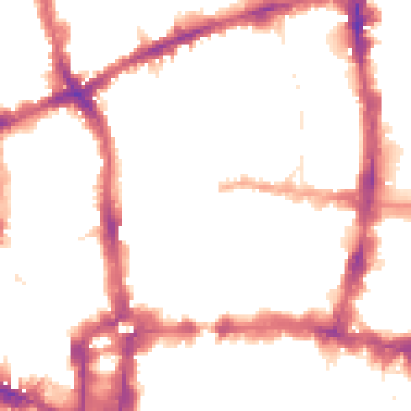 Night-time road noise heatmap for EC2Y 8HD