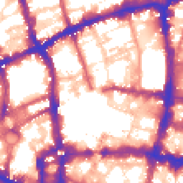 Daytime road noise heatmap for EC2Y 8NQ