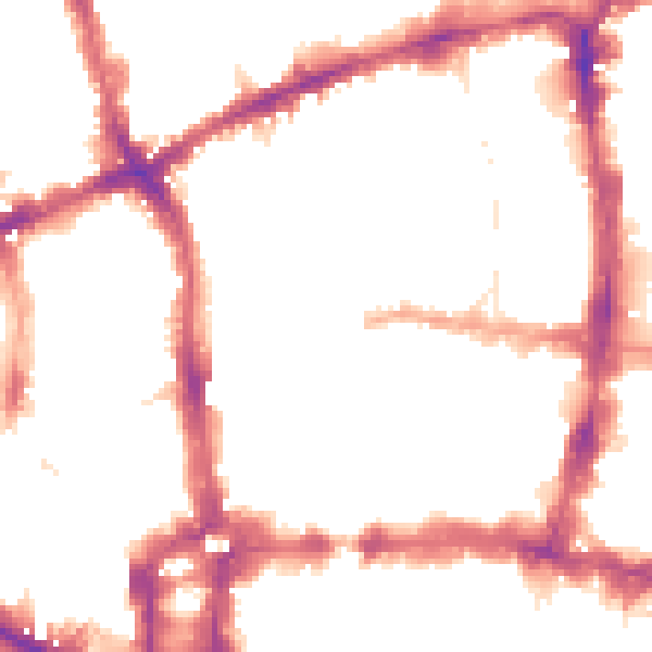 Night-time road noise heatmap for EC2Y 8NQ