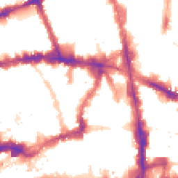 Night-time road noise heatmap for EC4A 1BG