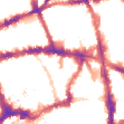 Night-time road noise heatmap for EC4A 1JQ