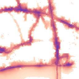 Night-time road noise heatmap for EC4A 2DQ