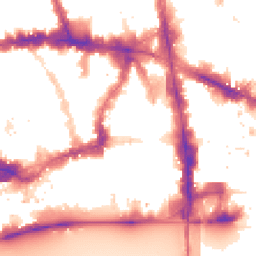 Night-time road noise heatmap for EC4A 3DQ