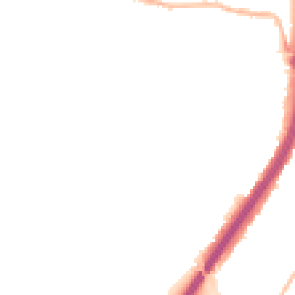 Night-time road noise heatmap for EN1 1BA