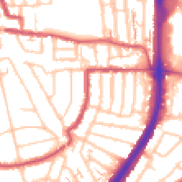 Daytime road noise heatmap for EN1 1BE