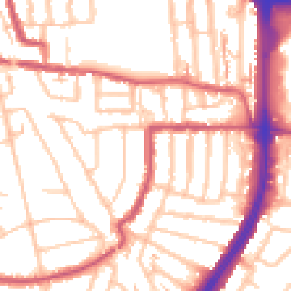 Daytime road noise heatmap for EN1 1BG