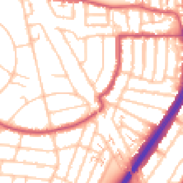 Daytime road noise heatmap for EN1 1BL