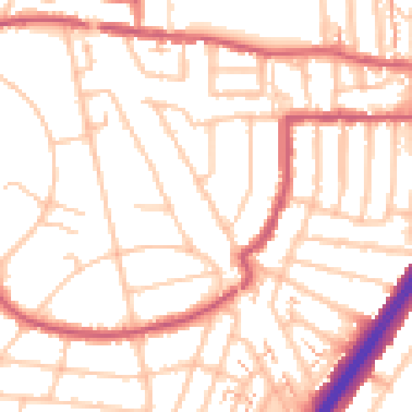 Daytime road noise heatmap for EN1 1BN