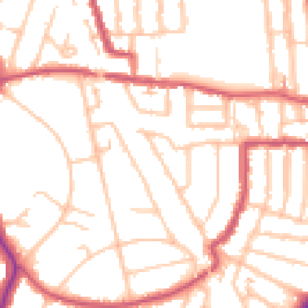 Daytime road noise heatmap for EN1 1BP
